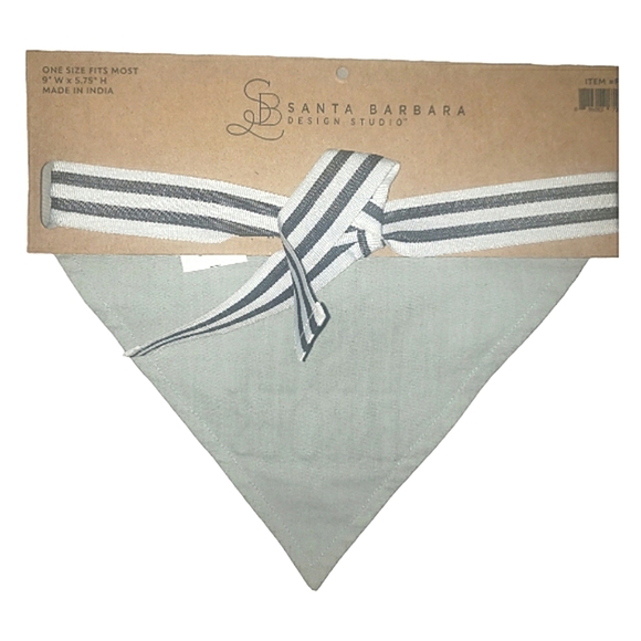 SBDS Embroidered #InstaFamous Striped Ribbon Pet Bandana Gray, Black, White NWT - Picture 5 of 8